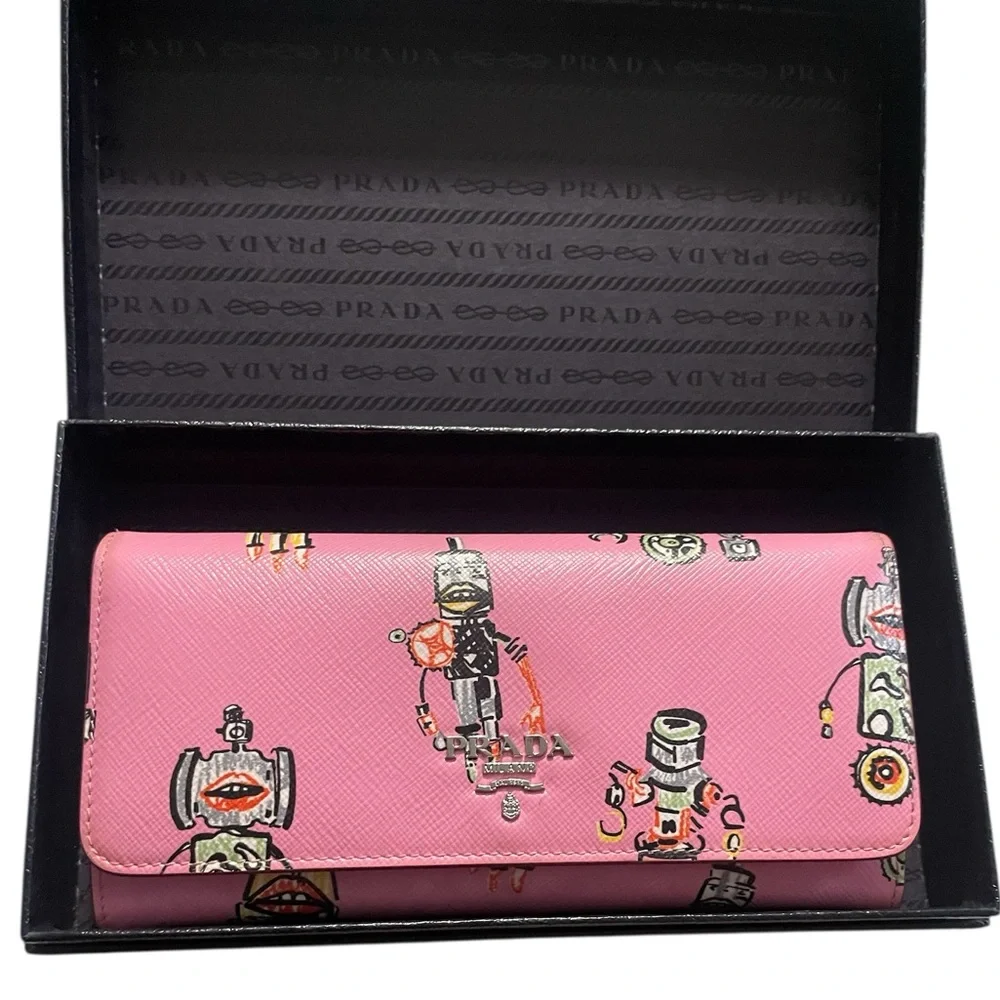 RARE Edition Prada Saffiano Metal Leather Continental Wallet w/ COA & Boxing - Picture 1 of 16